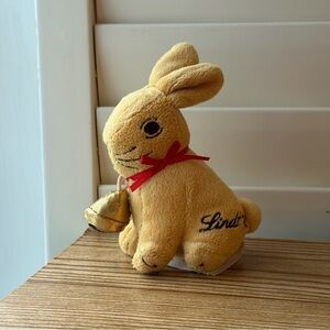 Small Lindt Chocolate Bunny Rabbit Plush Stuffed Animal Rattle Toy 4”